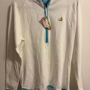 NWT Magnolia Lane The Masters Collection Women's 1/4 Zip Pullover with Blue Trim